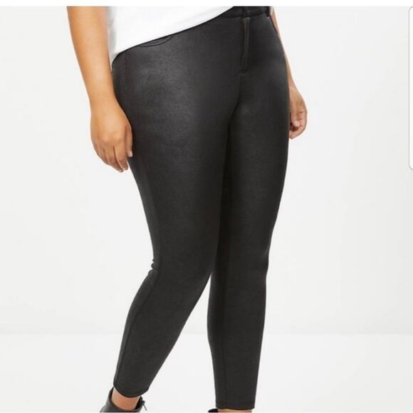 Lane Bryant Faux Leather skinny pants womens plus size 24 pull on stretch - Picture 1 of 11
